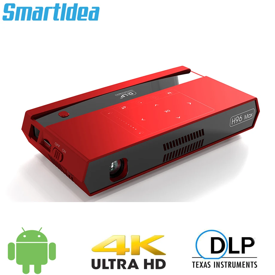 

Мини-проектор Smartldea H96 max, 4K, android 6,0, 2,4 ГГц