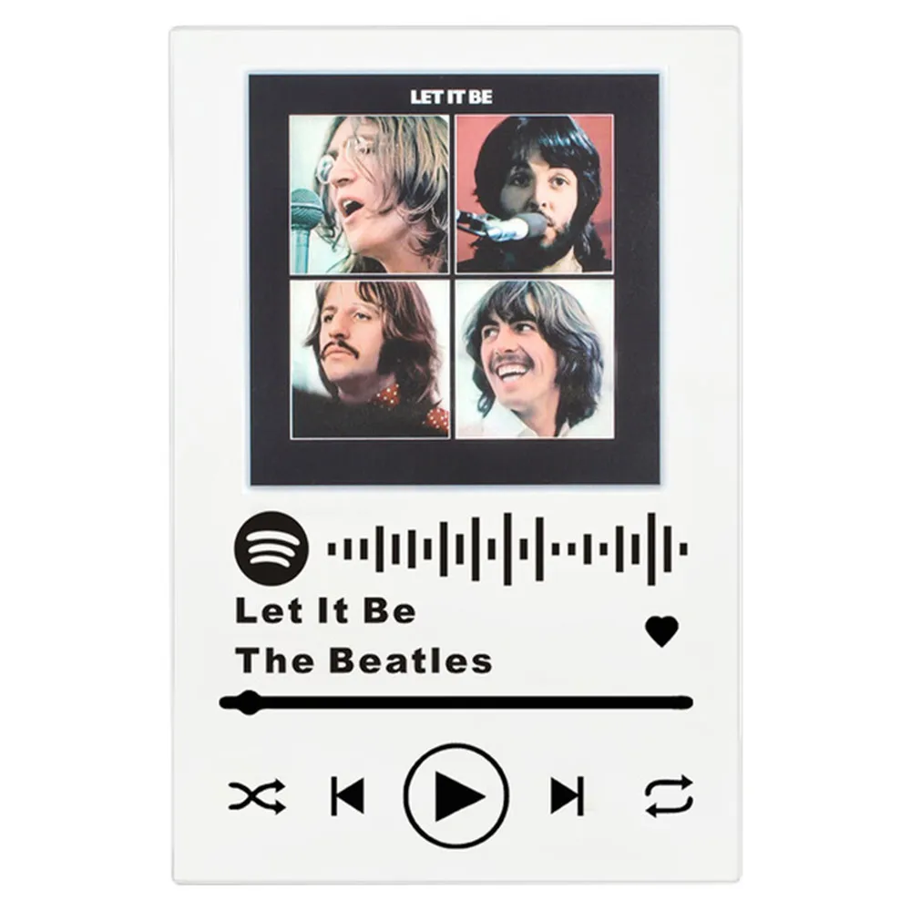 Акриловая музыкальная доска с персональным кодом Spotify прозрачная серебристая