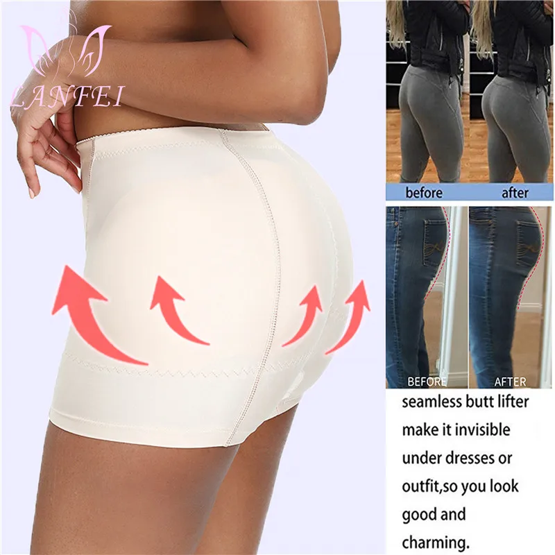 LANFEI Butt Lifter Control Panties with Pads Women Hip Enhancer Seamless Underwear Booty Push Up Fake Butt Buttocks Body Shaper