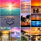 DIY 5D картина из кокосового дерева с алмазной вышивкой морской пейзаж Вышивка крестиком полный набор Стразы домашний Декор подарок