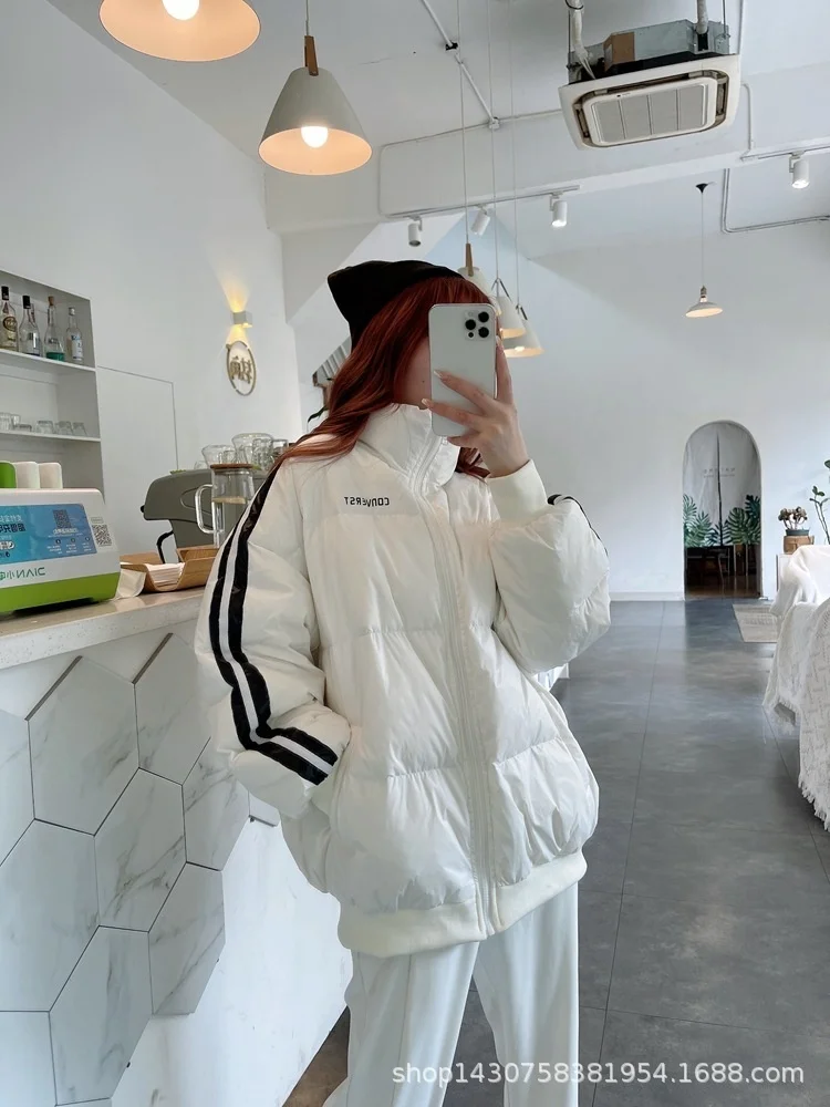 

Женский пуховик с воротником-стойкой, модный небольшой короткий пуховик на белом утином пуху, зима 2021