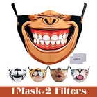 Моющаяся многоразовая маска для лица с 3D рисунком кошки собаки милые животные модный дизайн PM2.5 Пылезащитная Тканевая маска для рта