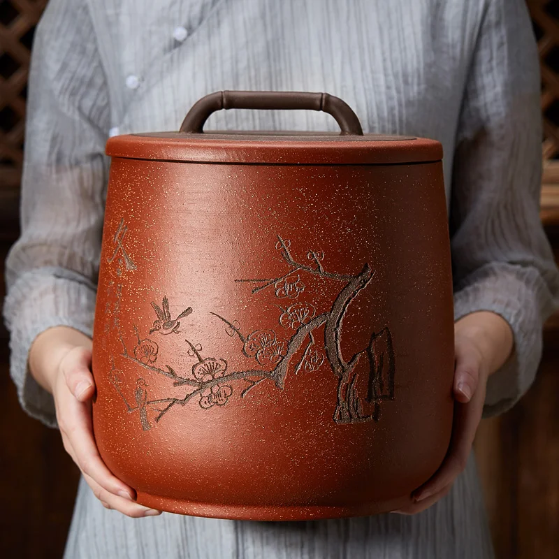 

CX Purple Sand Tea Caddy Household Large Storage Tea Container Storage Tea Storage Pot Porcelain Sealed Jar