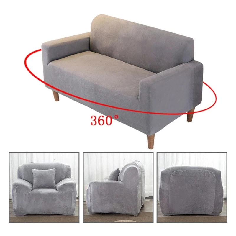 

Velvet Plush L Shaped Sofa Cover for Living Room Elastic Furniture Couch Slipcover Chaise Longue Corner Sofa Cover Stretch