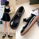 Маленькие кожаные туфли для женщин, новинка 2021, натуральные летние тонкие черные японские туфли Jk в британском ретро стиле, Туфли Мэри Джейн, MAZIAO