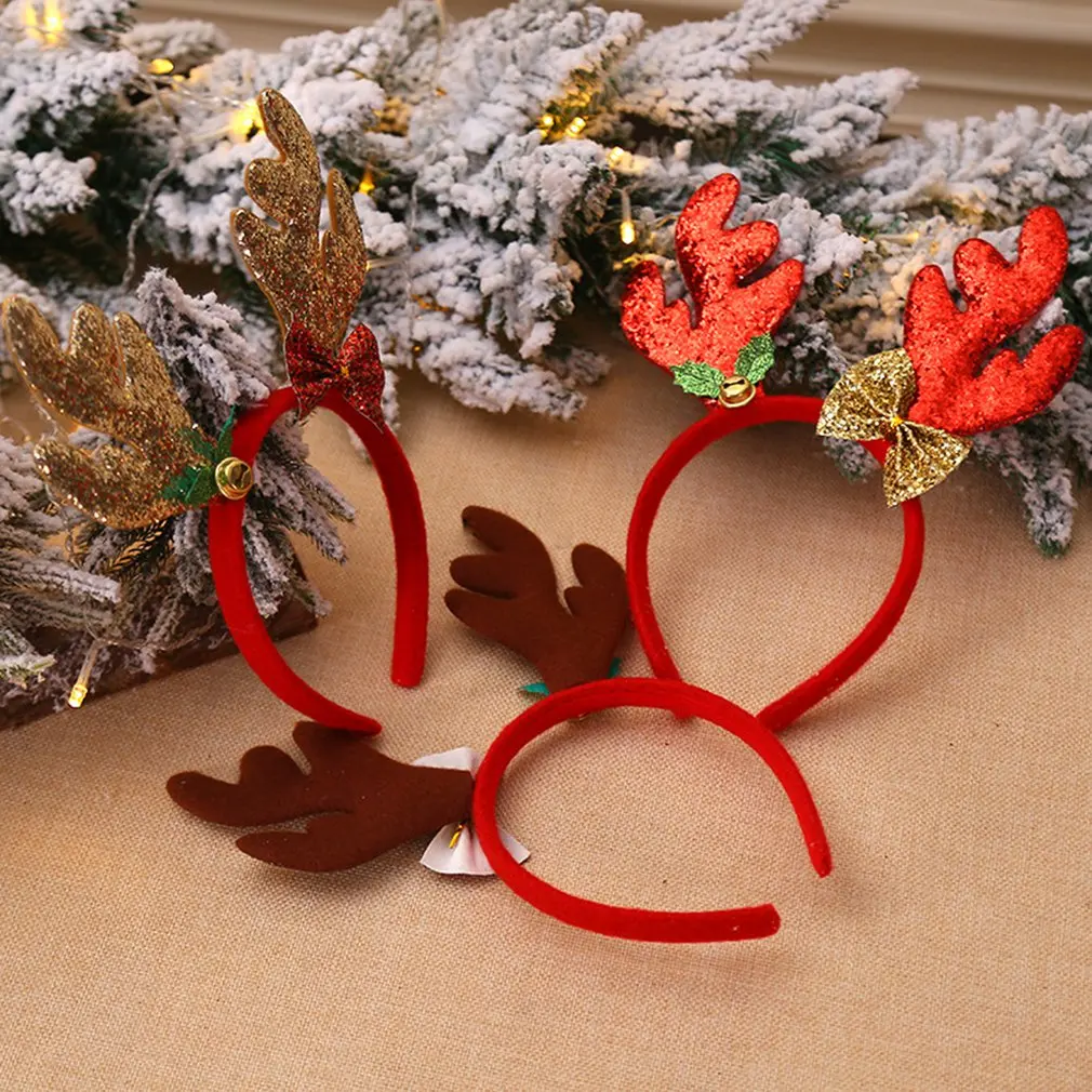 

Christmas Decorations Antlers Head Buckle Loose Powder Long Antler Children'S Holiday Show Christmas Headband