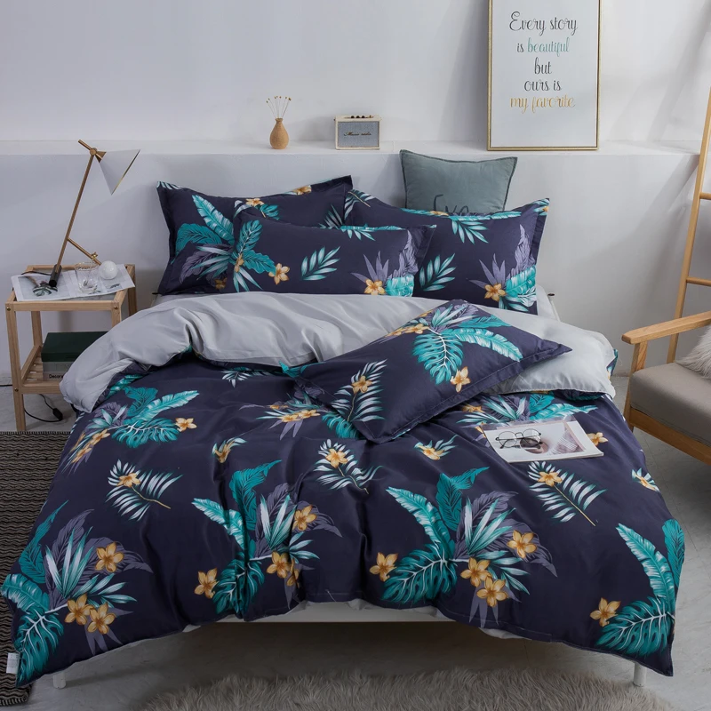 Завод цветы одеяло крышка Подушка 3pcs 220x240 200x200 постельные принадлежности набор