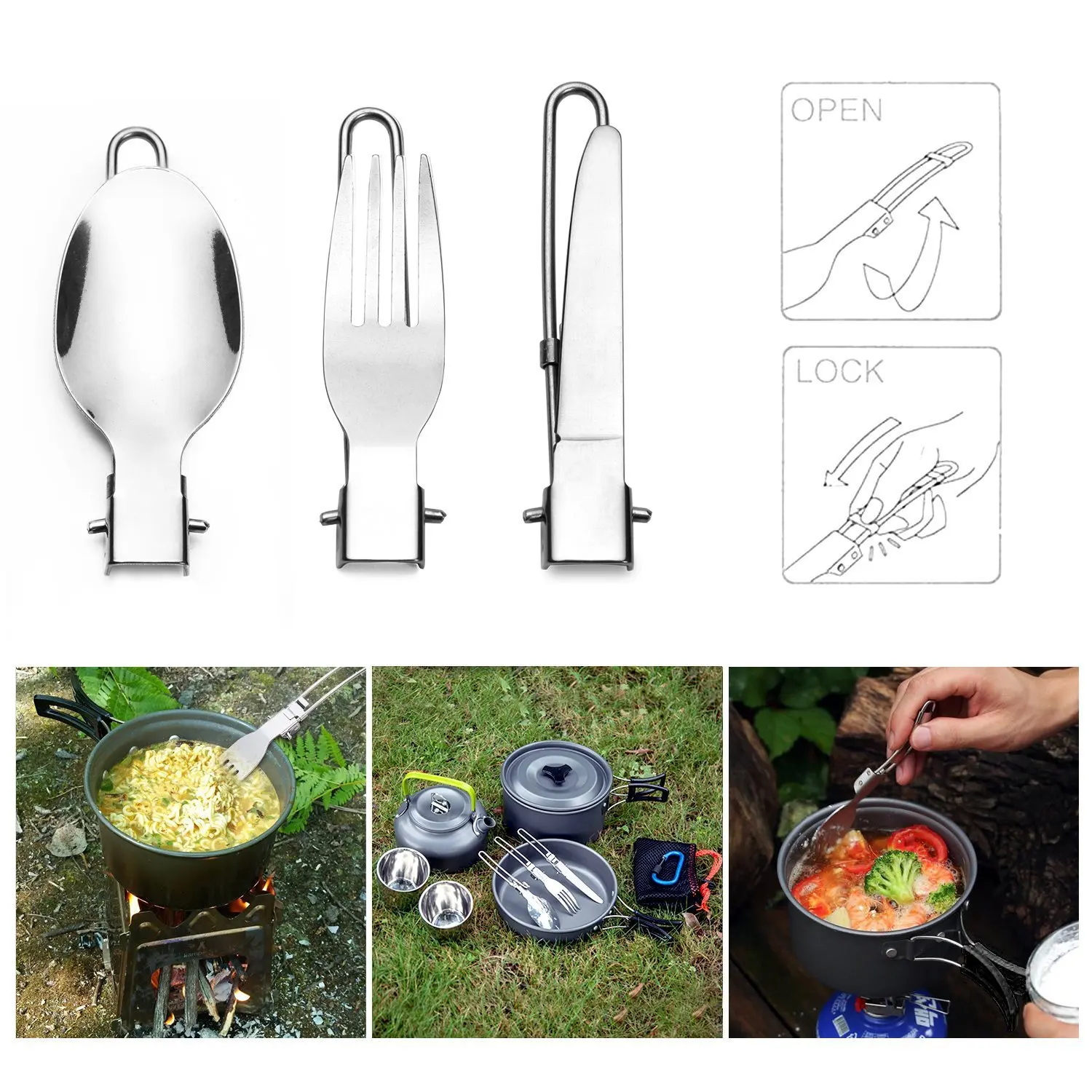 

Outdoor Camping Teapot Set Pot Set Portable Cooker Set Field Pot Set Tableware