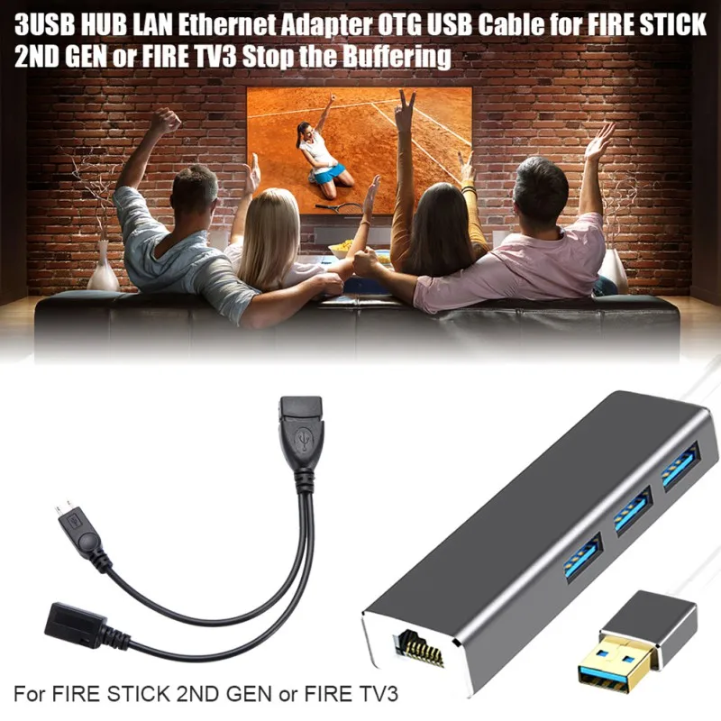3 порта usb хаб LAN Ethernet соединитель & OTG адаптер для огня (Gen 2 4)|SmartTV-стики и тюнеры| |