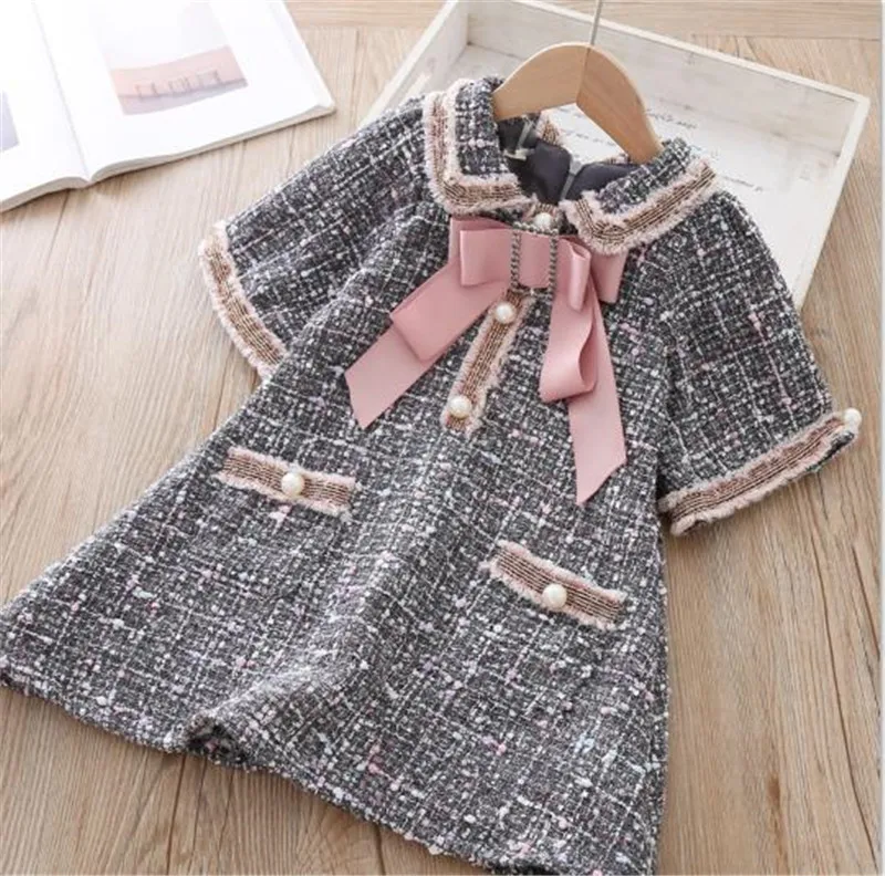 H0926 gray Платье для девочек Элегантное зимнее рождественское цельнокроеное платье для детей, одежда для девочек Детские костюмы принцессы на день рождения H0926 - Цвет: H0926 gray
