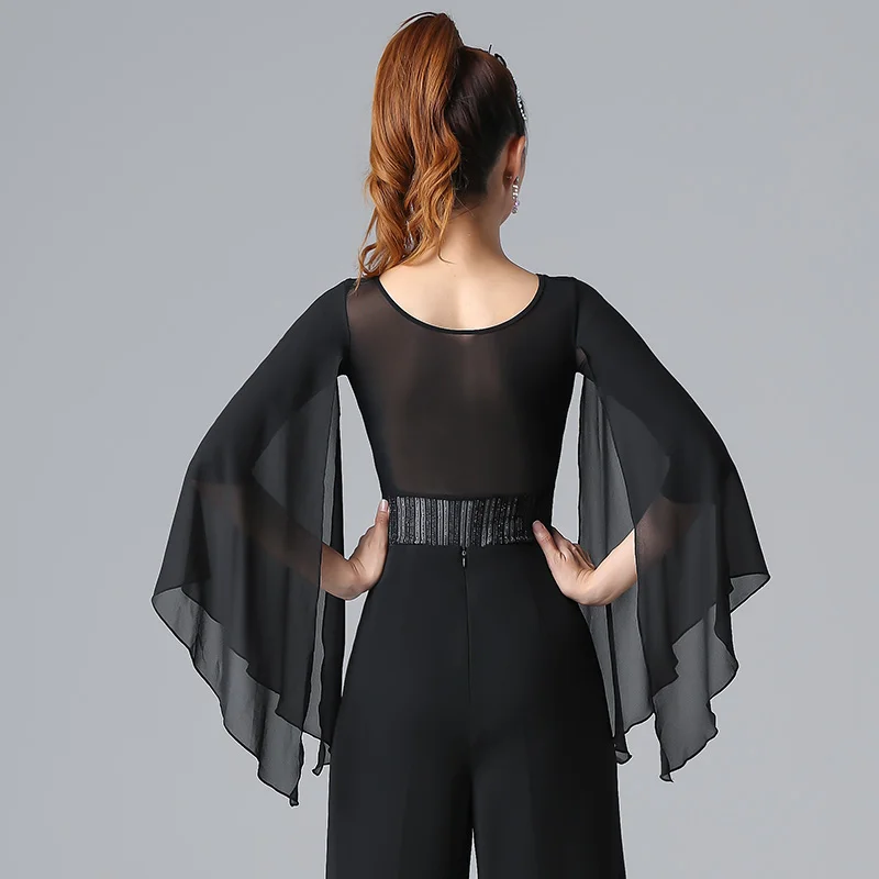 

new fashion modern dance tops women's long sleeve national standard Latin dance clothes Salsa Tango Samba Chacha Training Shirts