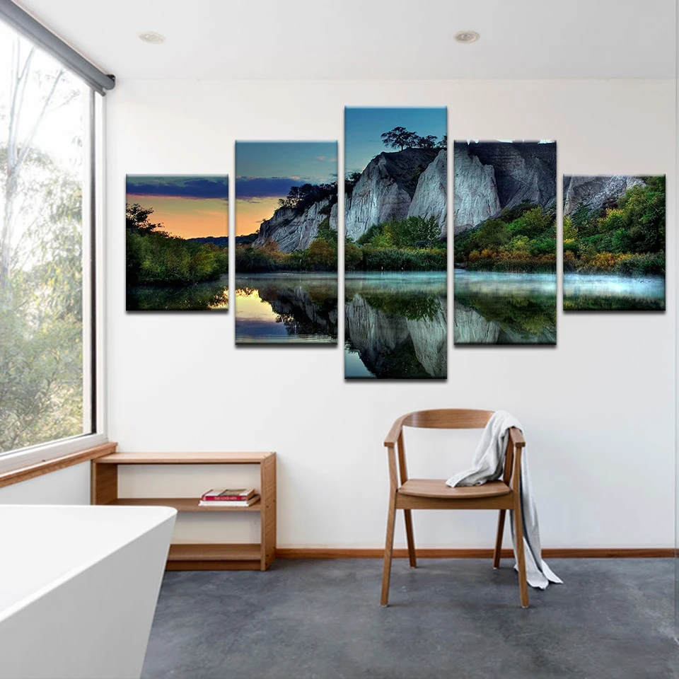 Картель impreso HD paisaje naturaleza Decoracion del hogar hermosa puesta de sol silencioso ratio lienzo pintura sala estar pare | Дом и
