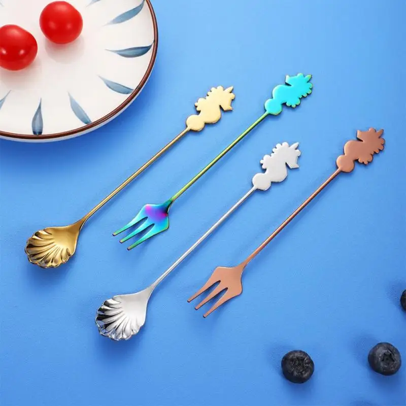 6 шт./набор ложка-вилка из нержавеющей стали | Дом и сад