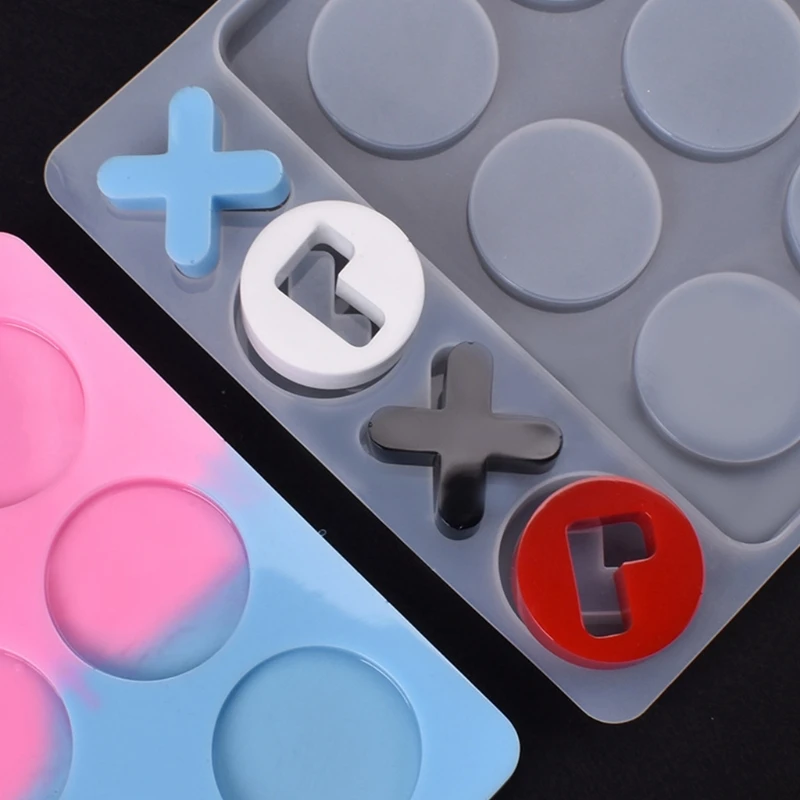 

Crystal Epoxy Resin Mold DIY Crafts Decorative Making Tool Game Disk Checkerboard Silicone Mould