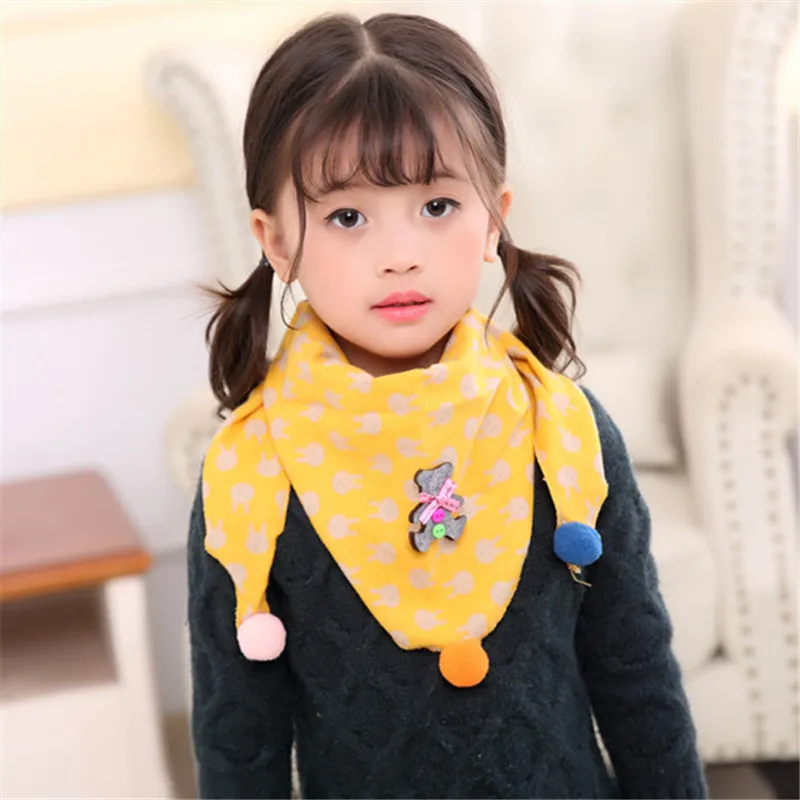 Новый весенний хлопковый треугольный шарф в горошек для малышей однотонный