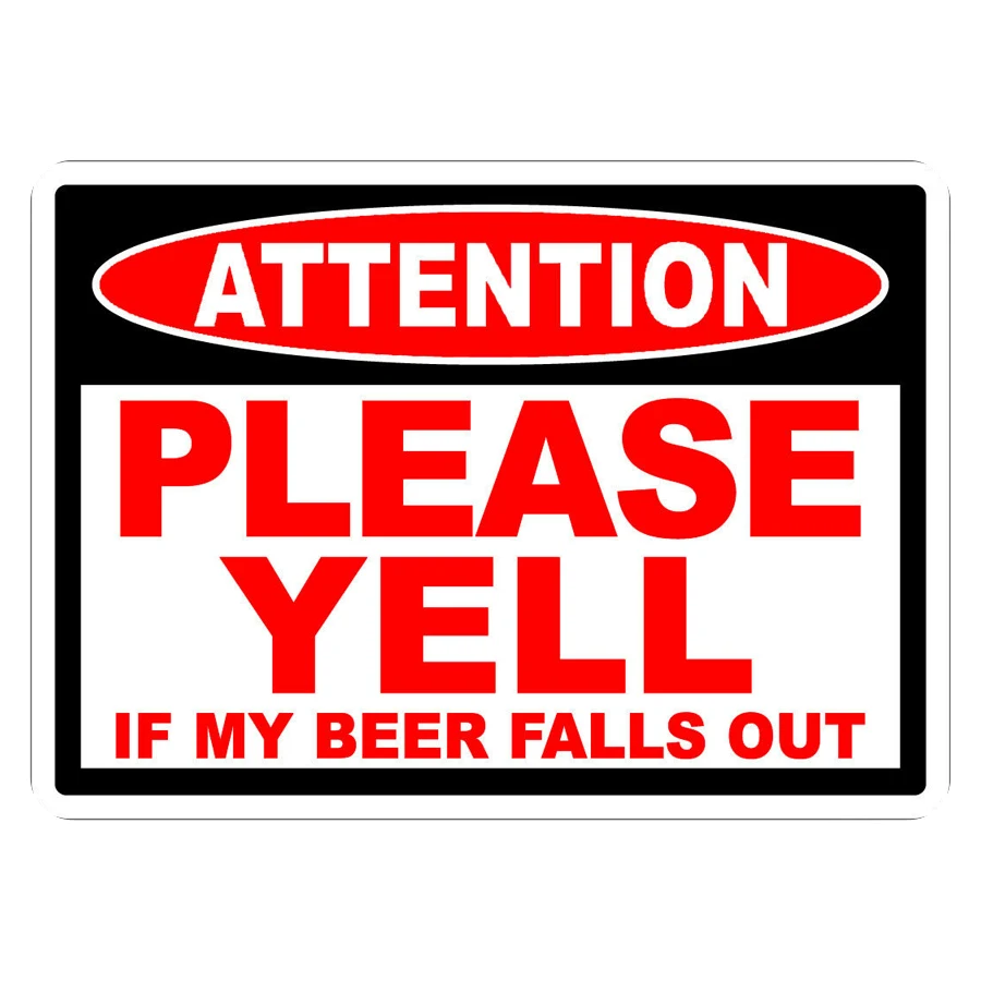 

Funny Beer Fall Out Warning Sticker Decal Truck Car Vehicle SxS 4x4 ATV Bumper