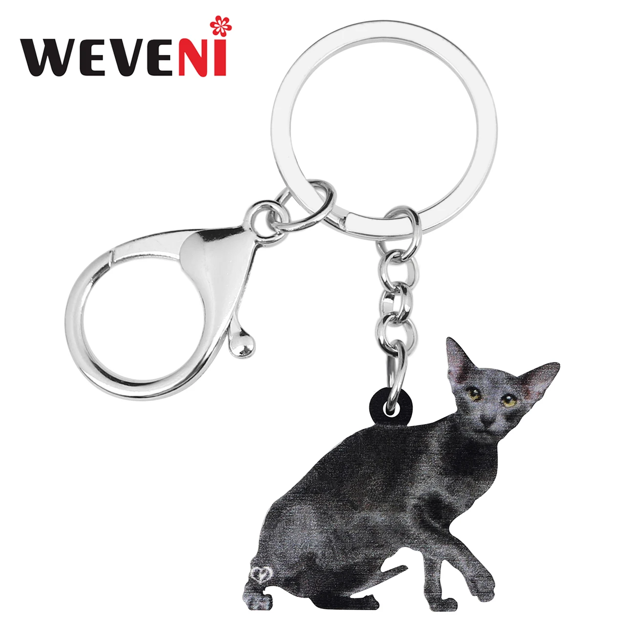 WEVENI акриловые черные восточные короткие брелоки с кошкой милые животными