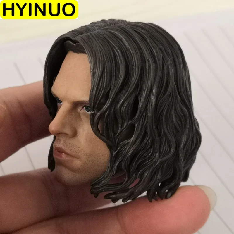HT 1/6 масштаб США капитан длинные волосы Солдат Bucky Barnes Зимний голова 2 0 Лепка без