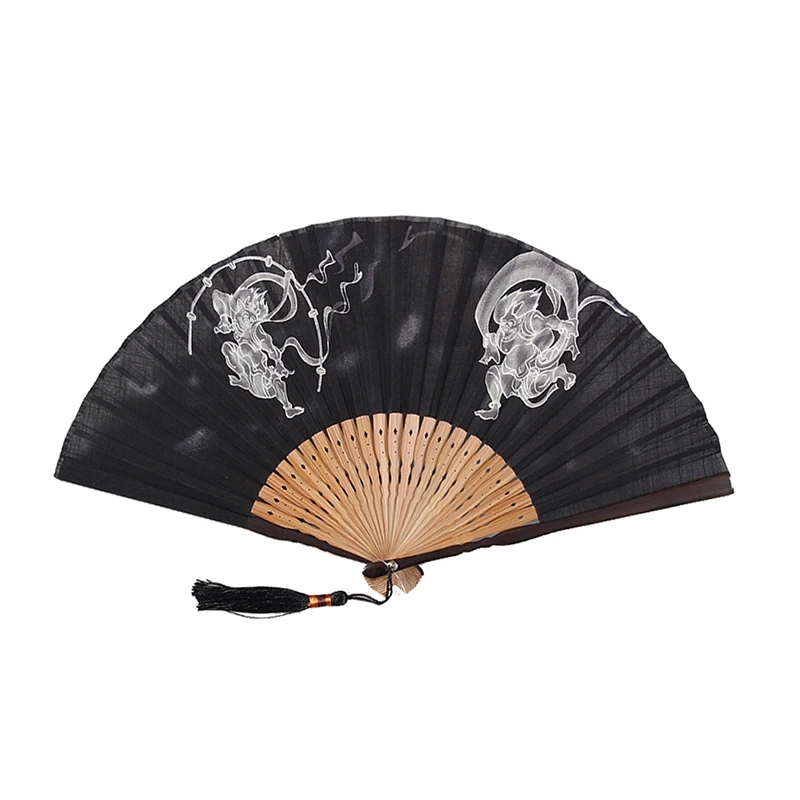 

Chinese Style Black Folding Hand Fan Japanese Dance Fan for Wedding Party Vintage Home Decoration Ornaments