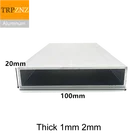 Алюминиевая квадратная труба, 20x100 мм, толщиной 1 мм2 мм, прямоугольная, алюминиевая трубка-профиль, 6063, алюминиевый профиль для украшения