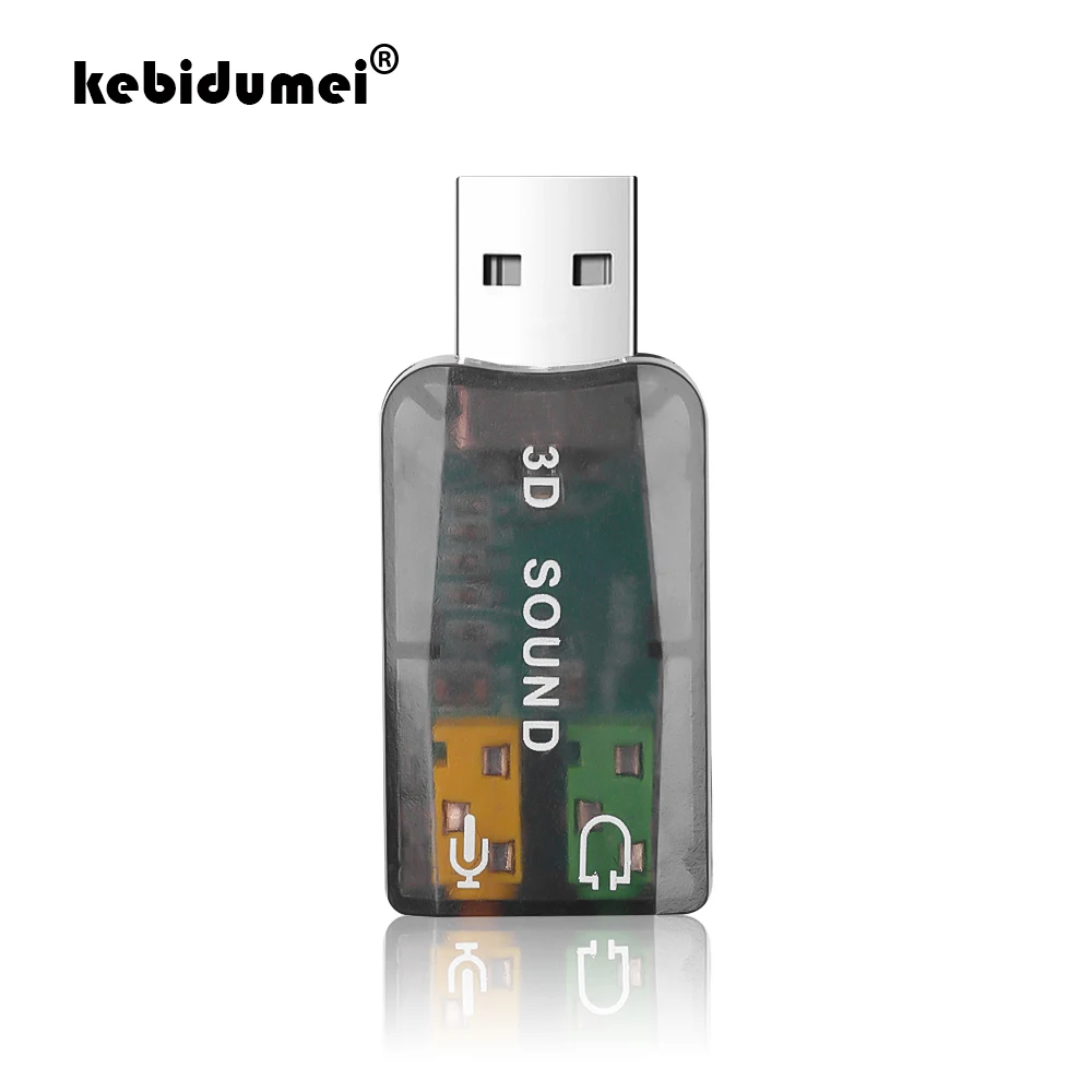 Kebidumei новая USB звуковая карта 5 1 Внешняя аудио адаптер микрофон динамик интерфейс