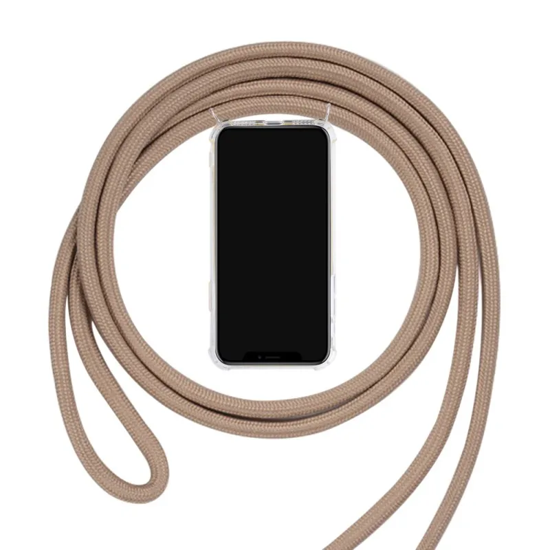 H Противоударное ожерелье, ремешок для сотового телефона iPhone 6, 7, 8 Plus, чехол на шею, ТПУ, прозрачный, четыре угла, анти-падение, чехол для мобильного телефона - Цвет: H