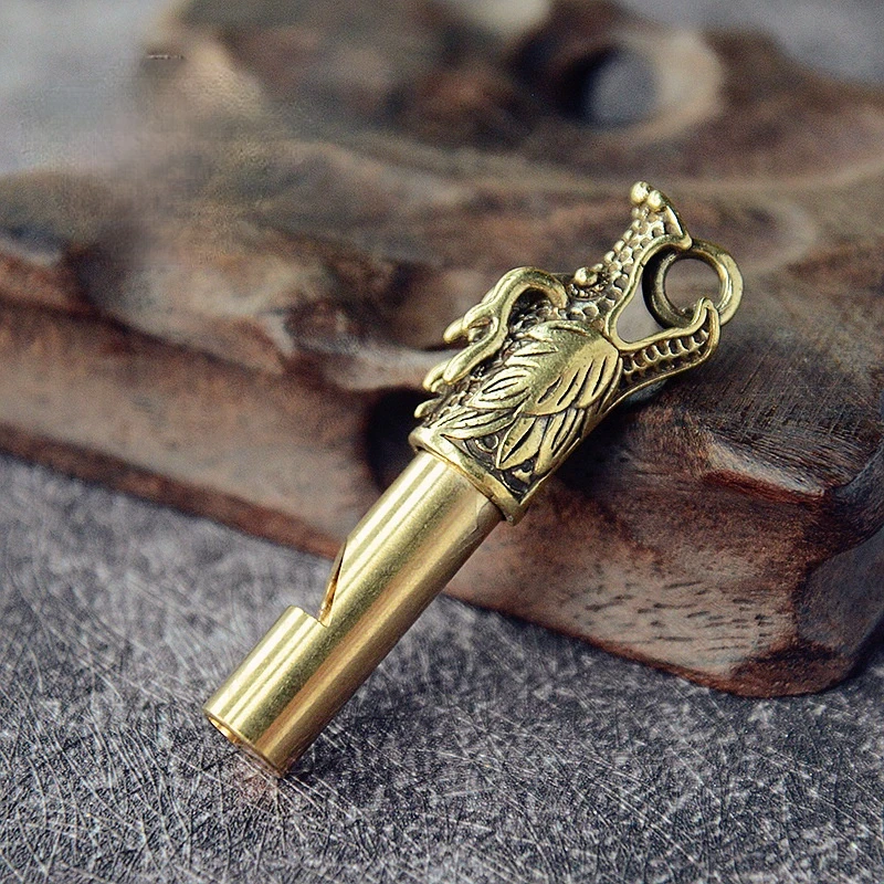 

1pcs Pure Handmade Brass Faucet Whistle Car Key Chain Pendant Men's and Women's Outdoor Survival Whistle Necklace Pendant