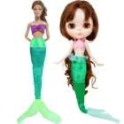 Комплект Русалка для куклы Барби, комплект из двух предметов, платье рыбий хвост, одежда для косплея, аналогичная сказочная одежда для вечеринки, кукла блайз, детская игрушка