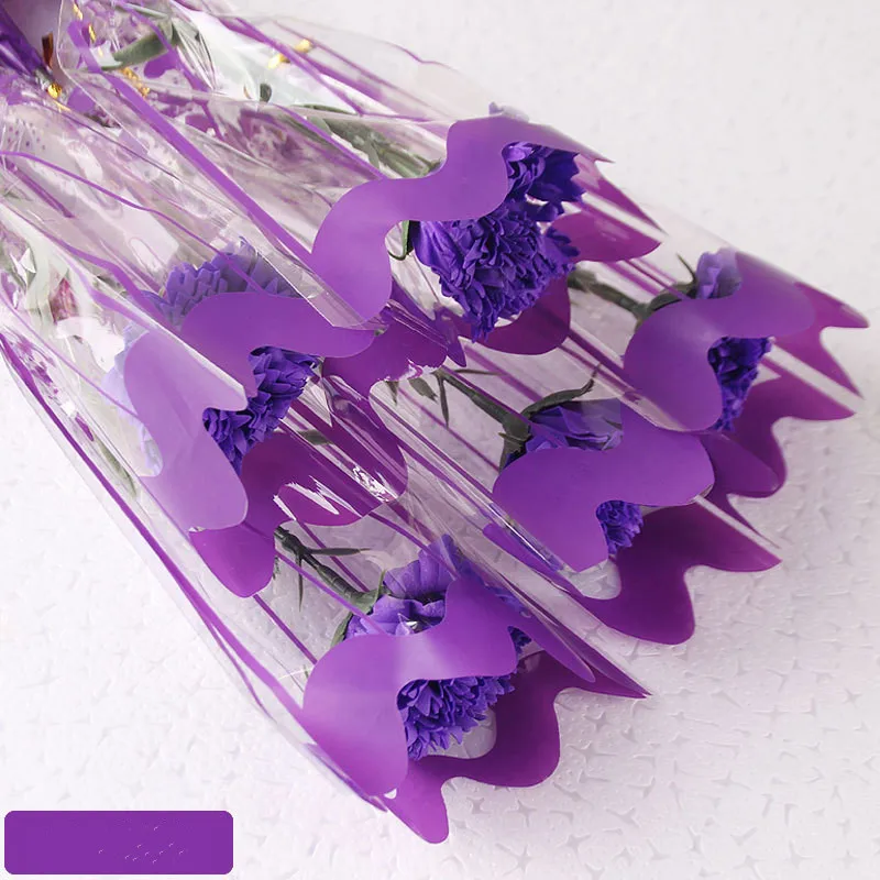 purple 1 шт. подарок на день матери для учителя одиночный Гвоздика цветок Моделирование Роза Мыло букет сушеные s - Цвет: purple