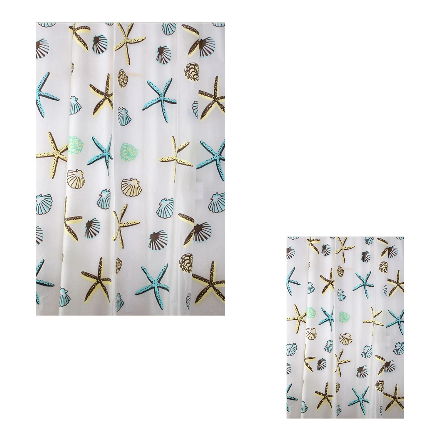 

Shower curtain waterproof bathroom cavi shell and starfish