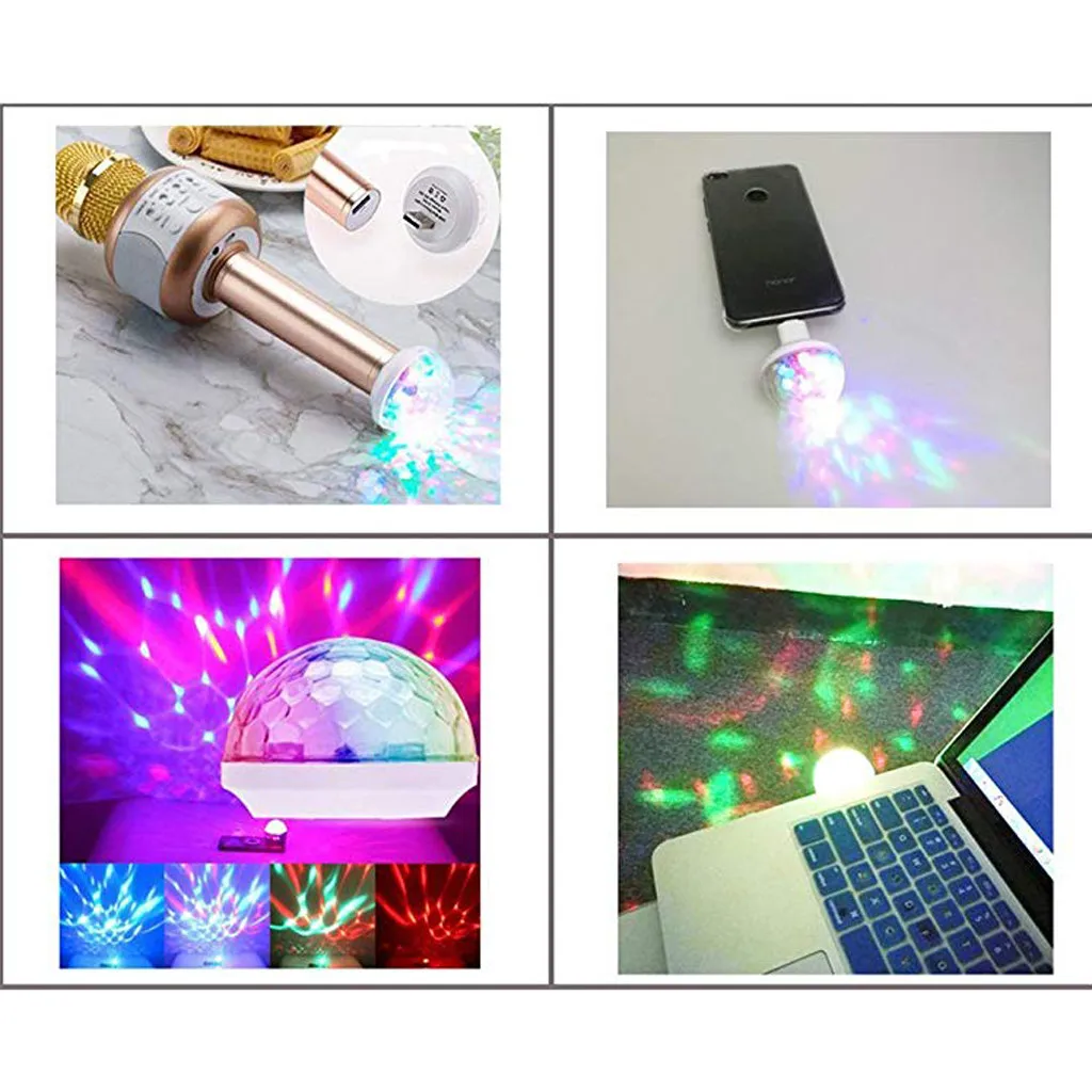 Портативный мини светильник USB для дискотеки светодиодный фонарь домашвечерние 5