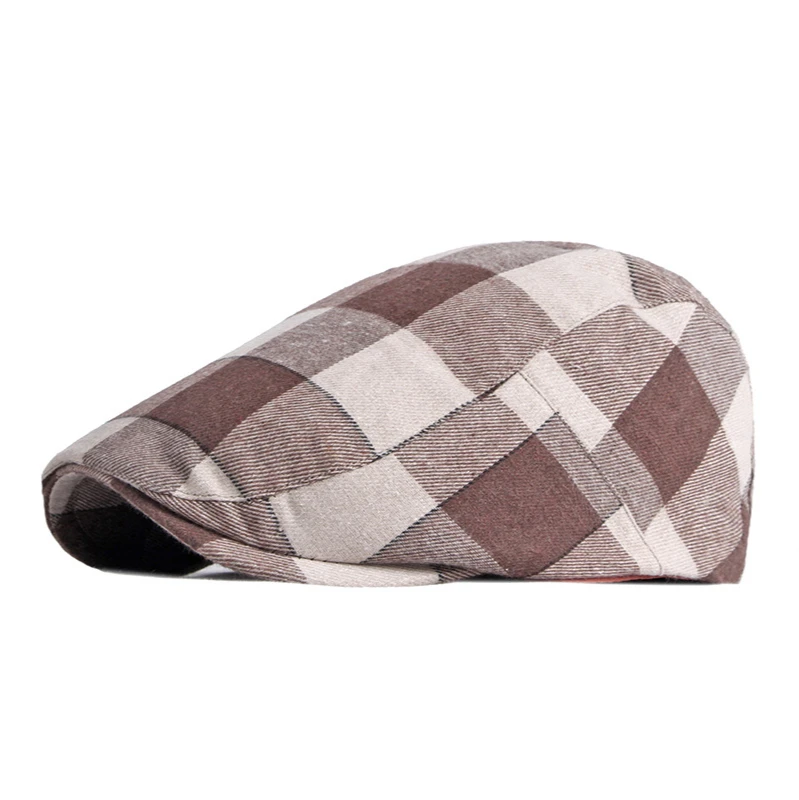 

Retro Plaid Beret Hat Men's British Fashion Casual Peaked Cap Literary Forward Cap Painter Cap Women's Cap