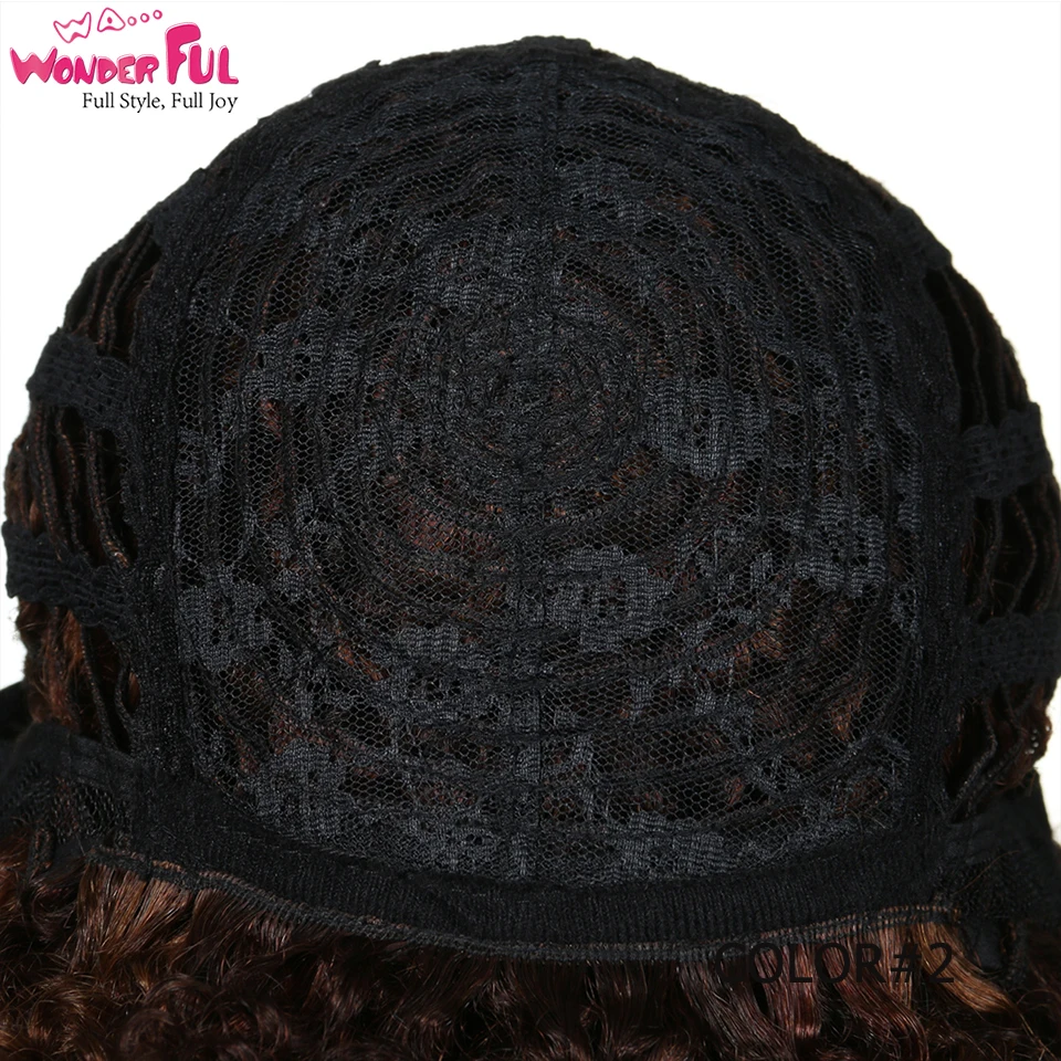 Замечательный парики из натуральных волос бразильские афро кудрявый вьющиеся
