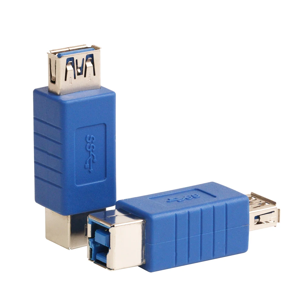 

ZJT11 Supper Speed USB 3.0 A Type Female to B Female Socket Adapter Extender Coupler Blue color 100pcs/lot