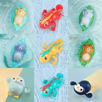 newest dropshipping baby bath toys cute cartoon animal bear classic baby water toy infant swim chain clockwork toy for kid