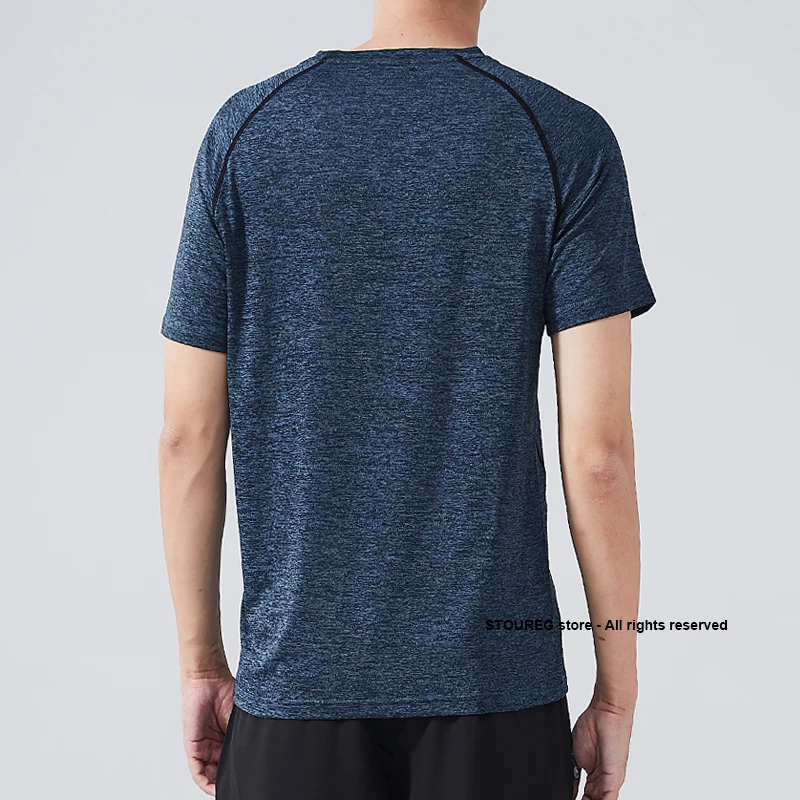 Быстросохнущие футболки для спортзала спортивные мужчин с коротким рукавом бега