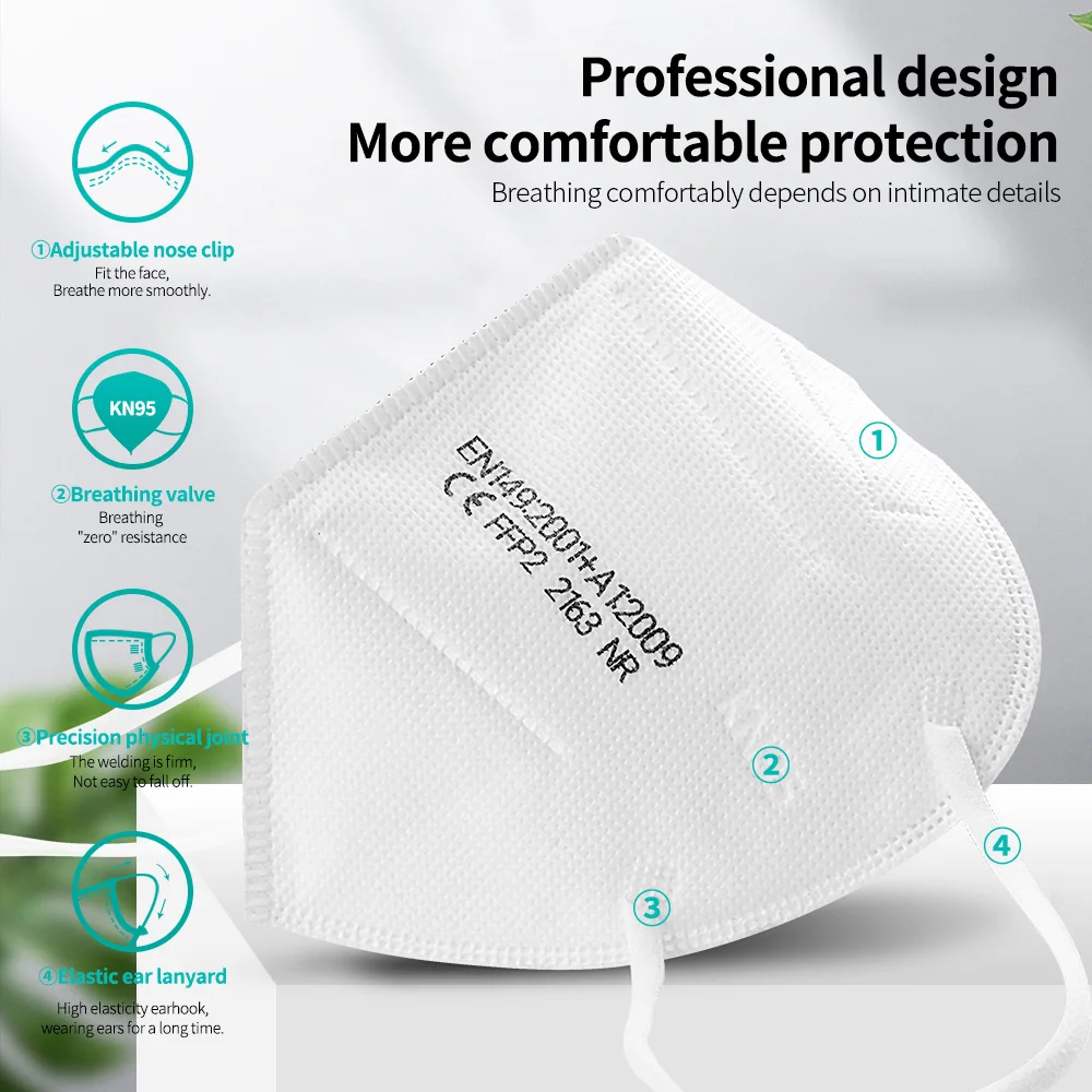 1-100 шт. KN95 маска Mascherine FFP2 FFPP2 5-слойная зеркальная ffp2mask ffp2 Сертификат ce mascarillas fpp2