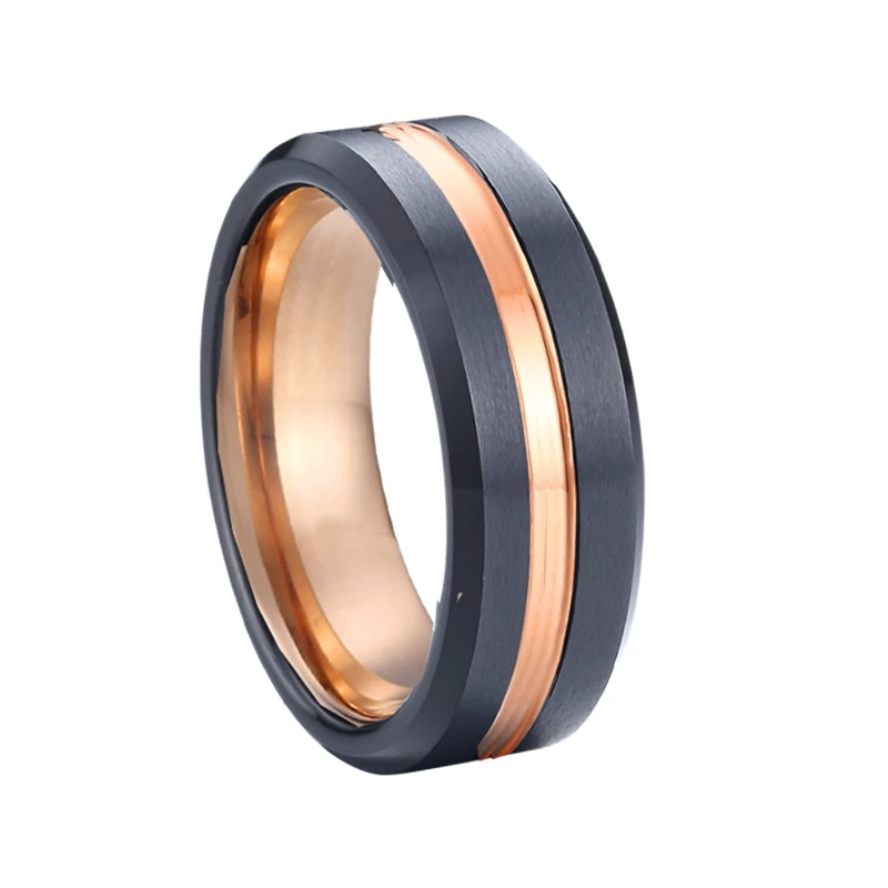 

Оптовая продажа, классическое двухцветное 18k розовое золото, черное покрытие, кольцо для большого пальца для Мужчин, Ювелирные изделия из ка...
