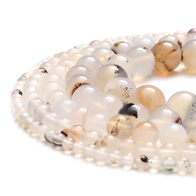 Оптовая продажа натуральный камень водные Агаты Гладкие Круглые бусины 4 мм 6 8 10 12