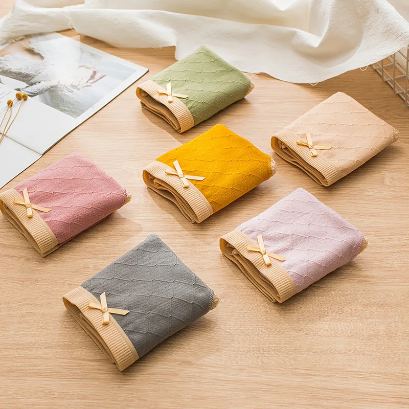 Трусы женские хлопковые с кружевным краем однотонные дышащие | Женская одежда