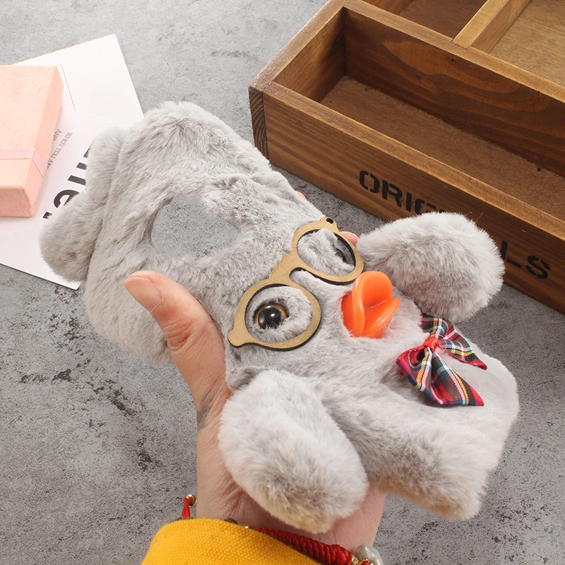 Пушистая самодельная элегантная Милая Утка 3D Винер подарок кожа искусственная