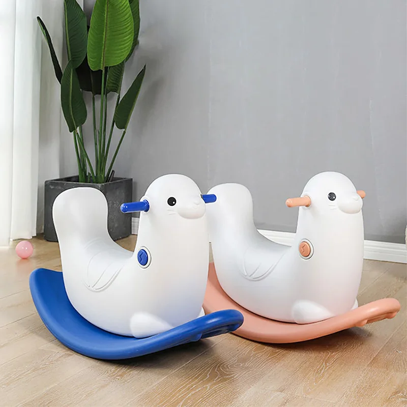 

Ruizhi Children Lovely Seal Rocking Horse Baby Indoor Playground Plastic Rocking Chair Kids Ride On Animal Toys RZ1236