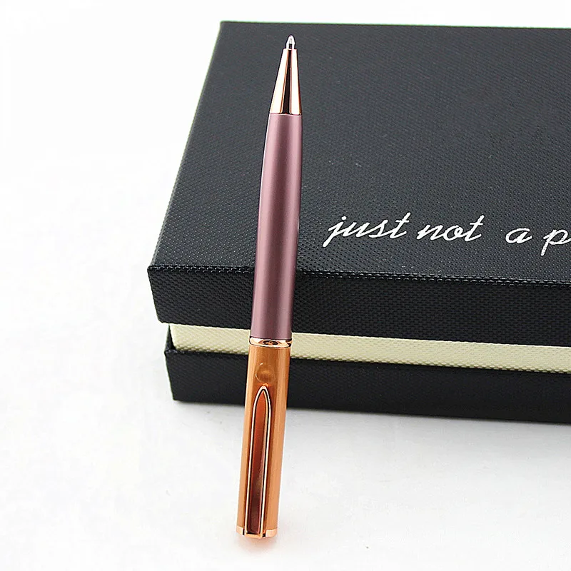 Высококачественная шариковая ручка из розового золота с металлическим