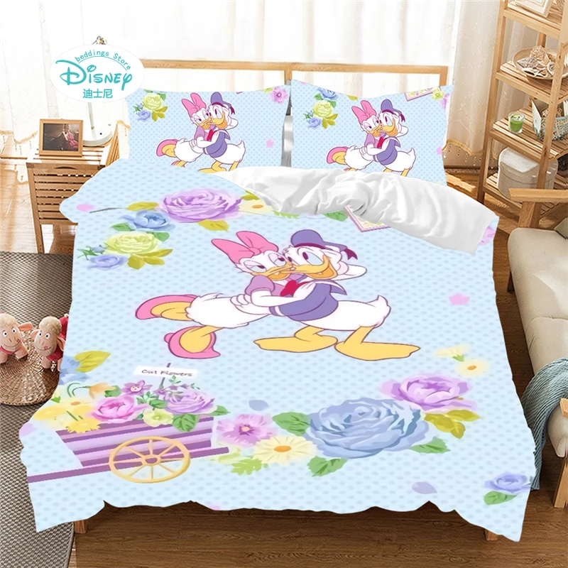 

Disney Cartoon Donald Duck Daisy Bedding Set Children Girls Down Quilt Cover Pillowcase Lovely Bedroom Decor Home Textile
