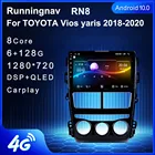 4G LTE Android 10,1 подходит для TOYOTA VIOS YARIS 2018 2019-мультимедийный стерео автомобильный DVD-плеер навигация GPS радио