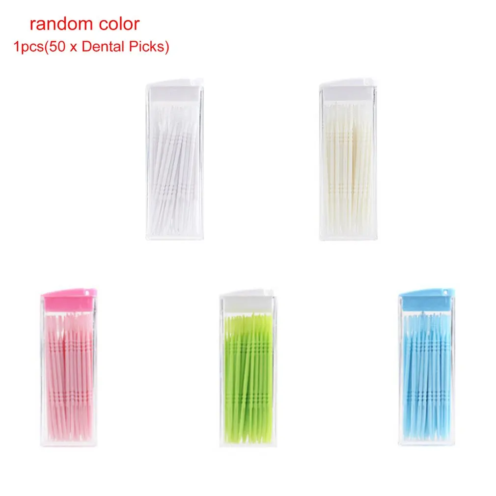 

Portable Double Head Brush Tooth Picks Plastic Interdental Toothpick Brush 50 PCS Hotel Denta.l Picks Oral Care