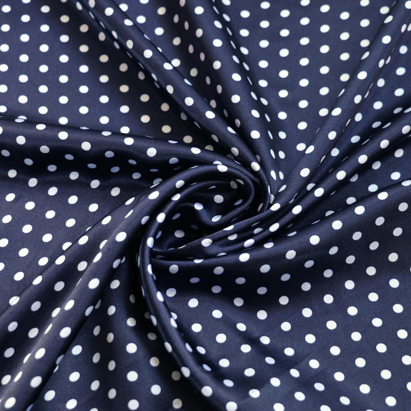 Per Meter, niedliches Polka-Dots-Material, Satin, Charmeuse, weicher Mantel, Futter, Schal, DIY-Stoff – Detail 33