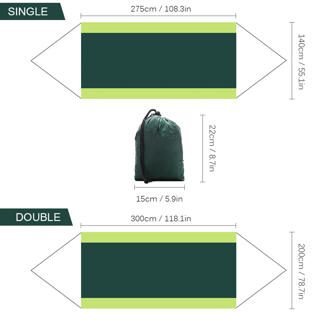 Lixada открытый двойной гамак для кемпинга легкий нейлоновый парашютный материал
