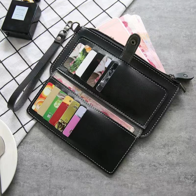 

2021 Fashion Top Quality Leather Long Wallet Women Purse Female Clutch Zipper Around Wallet Women Money Bag Pocket Mltifunction