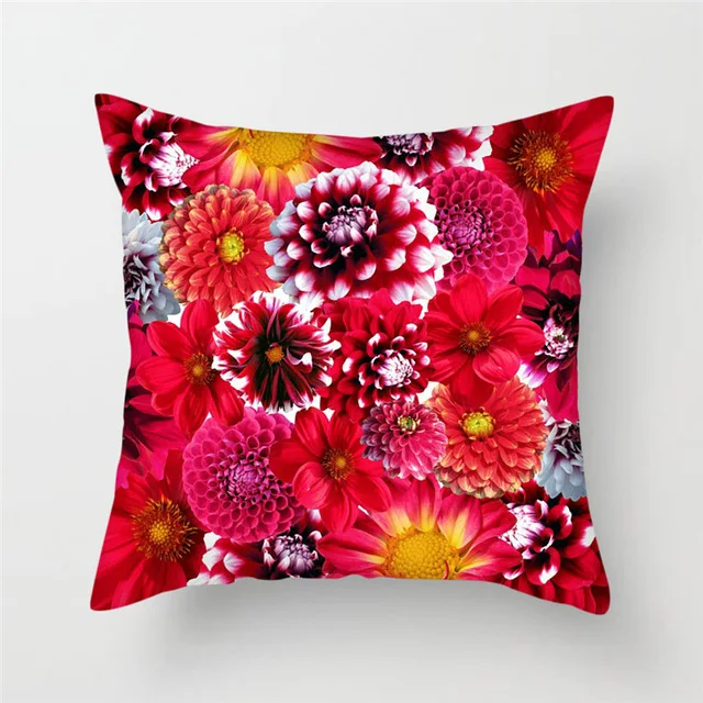 

Flower Painting Square Polyester Cushion Cover White Pink Dandelion Cushion Cover Home Bedroom Hotel Car Decoration 45x45cm ..
